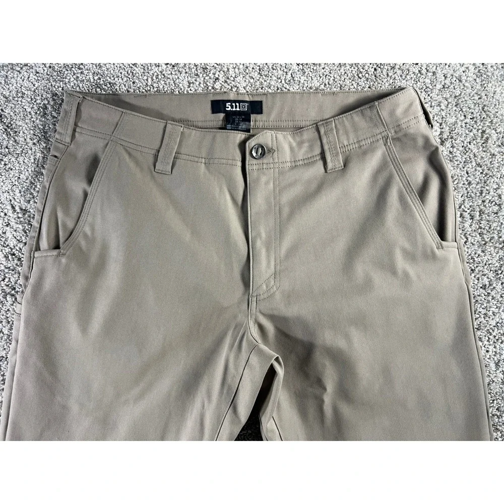5.11 Tactical Edge Chino Mens 34x34 Khaki Tan Stretch Utility Cargo Trousers